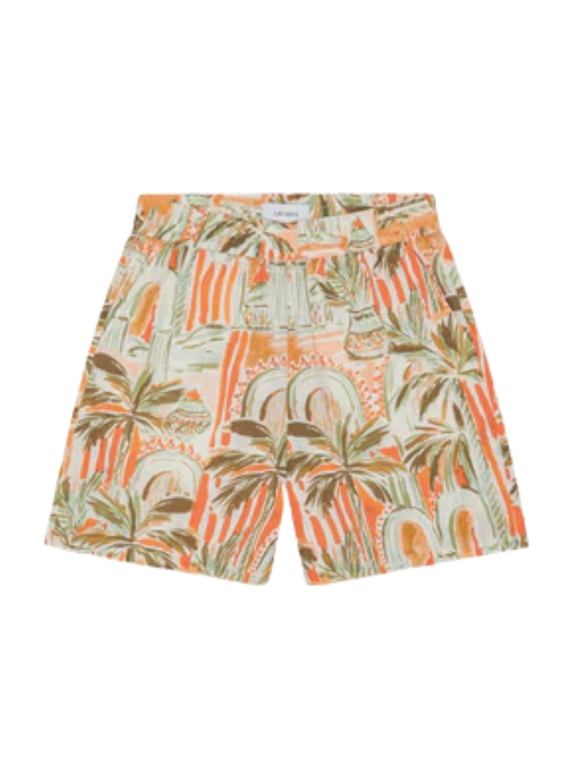 Les Deux Palm AOP Shorts - Raw Sienna Orange